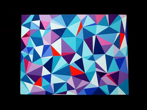 Pintura geométrica en acrílico. Medidas 30 x 40 cm